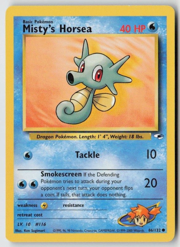 Misty’s Horsea 086/132 – Gym Heroes Unlimited – PTCG – LP