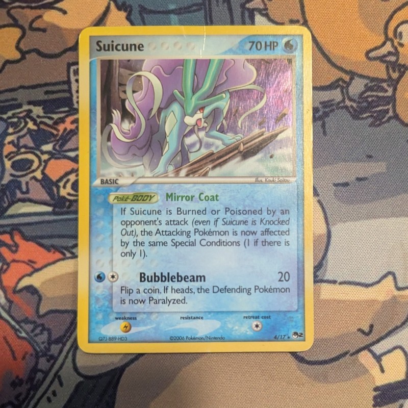 Pokemon Holo Suicune 004/017 POP Series 2 MP/HP