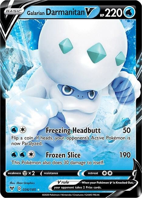 Pokemon Vivid Voltage Ultra Rare Galarian Darmanitan V 036/185 – Near Mint (NM)