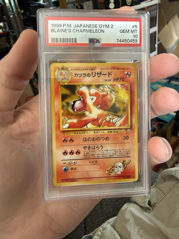 1999 POKEMON JAPANESE GYM 2 #5 BLAINE’S CHARMELEON PSA 10