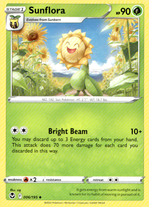 Sunflora 006/195 Uncommon Regular SWSH12: Silver Tempest NM