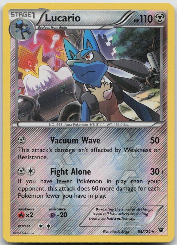 Lucario (63) Holo Rare Reverse Holo XY – Fates Collide 63/124 LP Hitoshi Ariga