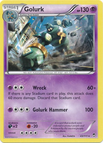 Golurk – 43/111 – Rare – Heavily Played