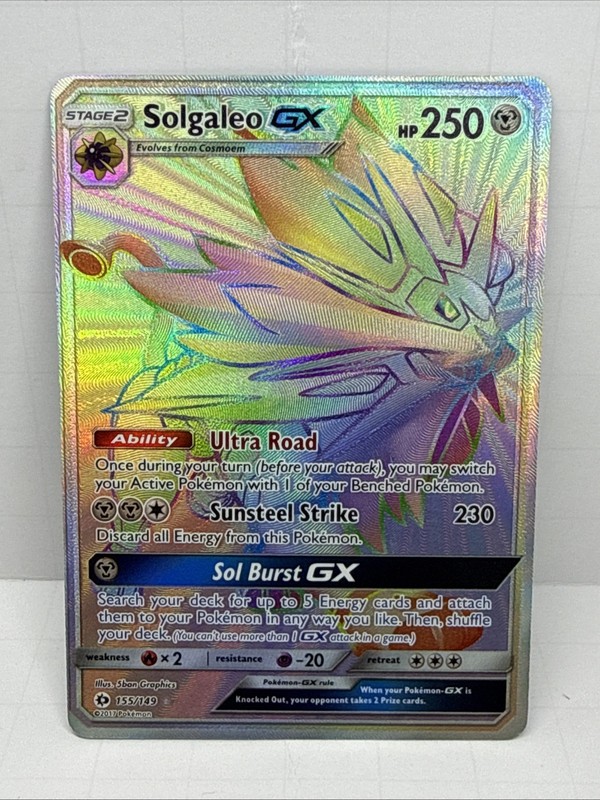 Solgaleo GX (Secret) Secret Rare SM Base Set 155/149 NM