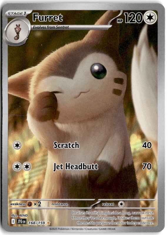 Furret – Illustration Rare SV09: Journey Together 168/159 NM