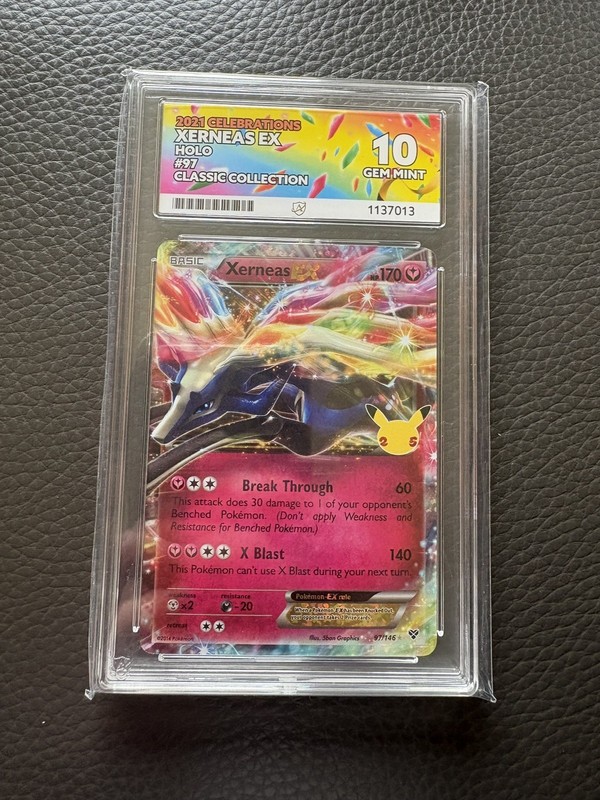 Pokemon TCG Xerneas EX Holo 97/146 Celebrations ACE 10 perfect sub grades