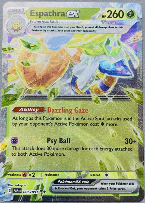 Pokemon – Espathra ex – Holo Double Rare – Paldean Fates 006/091 – NM/M