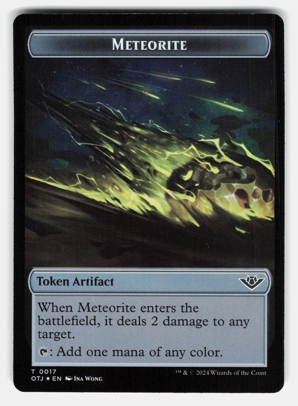 MERCENARY // METEORITE DOUBLE-SIDED TOKEN FOIL – Magic: The Gathering- WONG NM/M