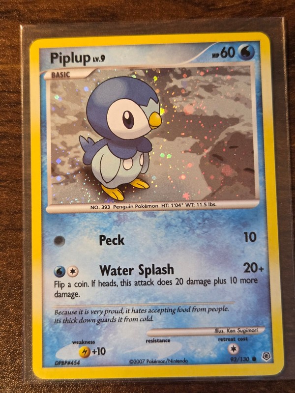 Piplup 93/130 Diamond & Pearl Rare Cosmos Holo 2007 Pokemon LP