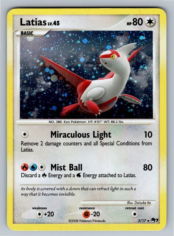 Latias 3/17 Rare POP Series 7 Pokemon Holo Near Mint