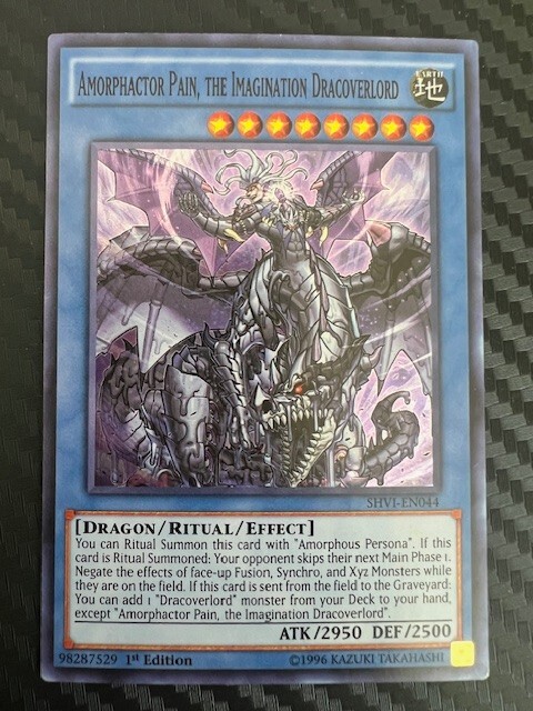 Amorphactor Pain, the Imagination Dracoverlord SHVI-EN044 Super Rare 1st Ed HP