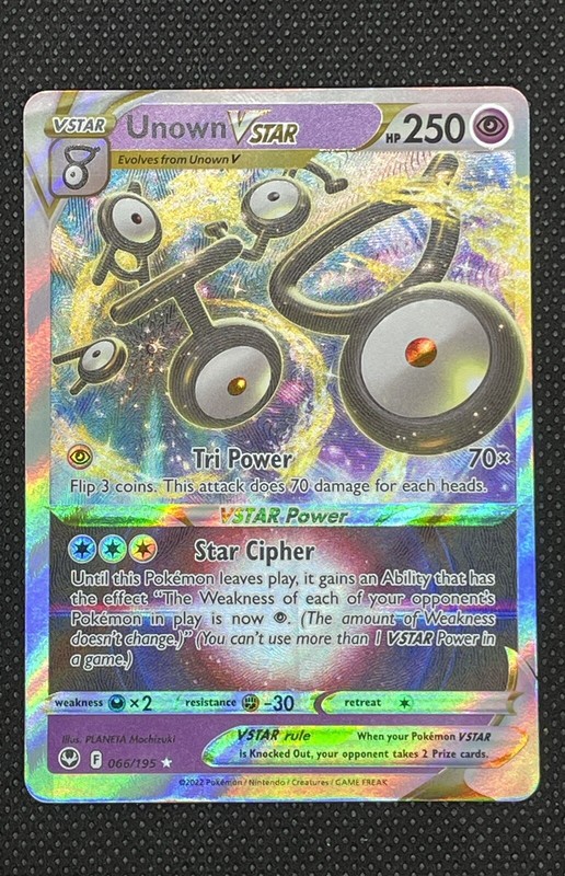 Pokemon Unown Vstar 066/195 Pack Fresh In Hand! Silver Tempest