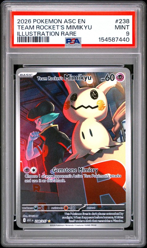 2026 Mega Evolution Ascended Heroes Team Rocket’s Mimikyu PSA 9 #238/217