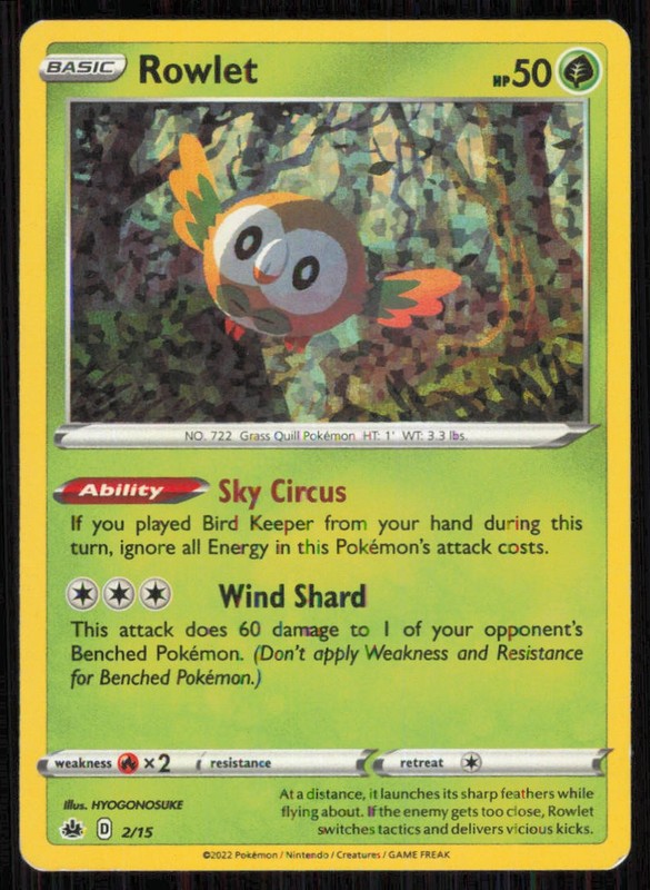 Rowlet 011/189 Common Darkness Ablaze Pokemon Near Mint