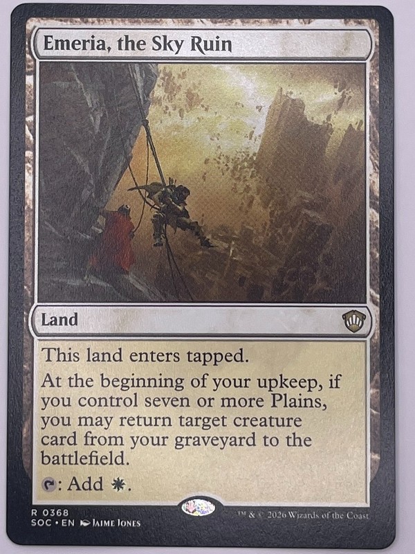 Emeria, the Sky Ruin 368, Rare MTG Commander: Secrets of Strixhaven SOC Regular