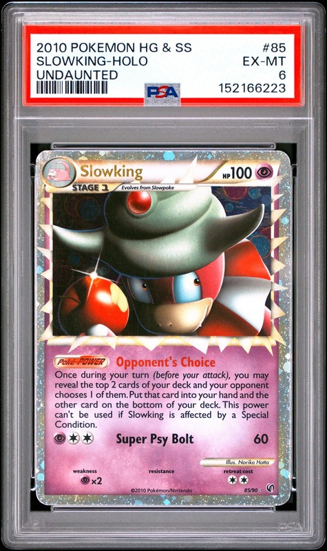 2010 POKEMON HEARTGOLD & SOULSILVER UNDAUNTED #85 SLOWKING-HOLO PSA 6