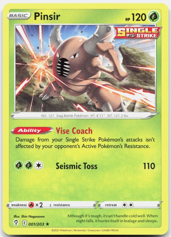 Pinsir Rare Evolving Skies 001/203 LP Pokemon