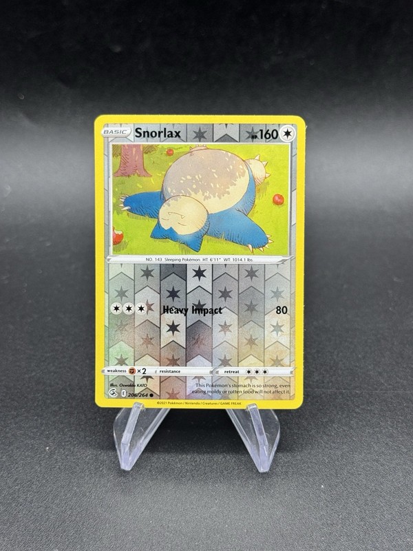 Snorlax 206/264 Swsh08: Fusion Strike Reverse Holo 2021 Nm