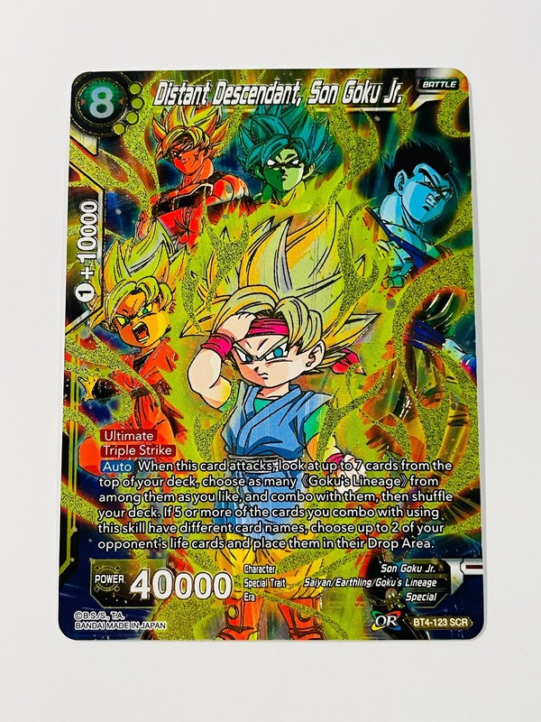 Distant Descendant Son Goku Jr BT4-123 SCR Dragon Ball Super Colossal Warfare NM gallery