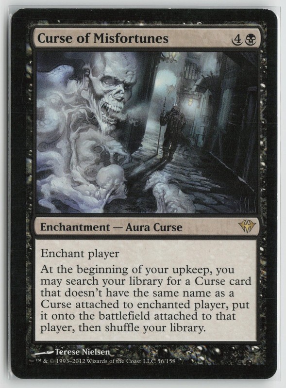 Curse of Misfortunes Lightly Played 56 Dark Ascension Magic: The Gathering