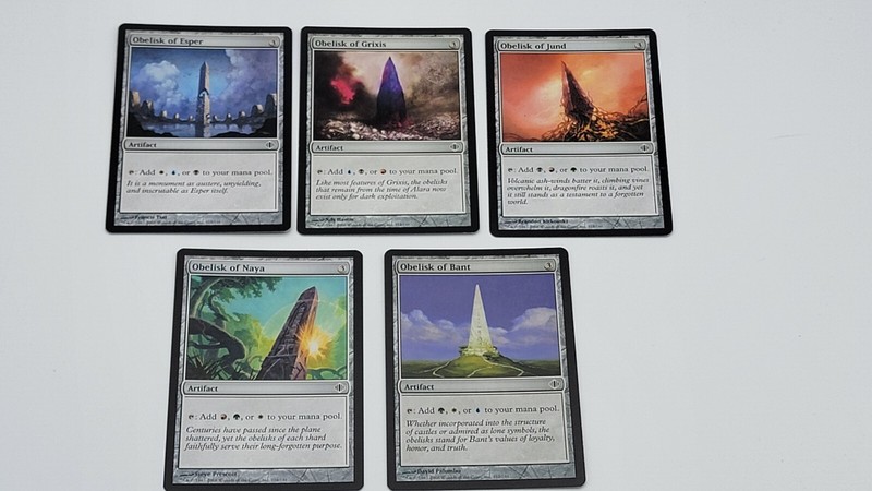 5 Obelisk Artifacts – Shards of Alara – 1x of each – MP-NM – Sets Magic MTG FTG