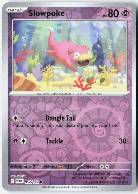Slowpoke SV07: Stellar Crown 057/142 Pokemon Card Reverse Holo