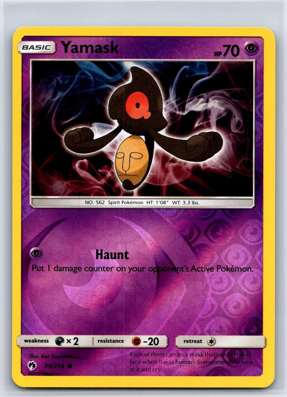 Yamask 99/214 Common Lost Thunder Pokemon Reverse Holo NM/M 529b-58