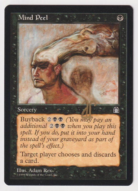 Gold Signed Mind Peel LP Stronghold Artist Adam Rex 1998 WOTC MTG Magic Vintage!