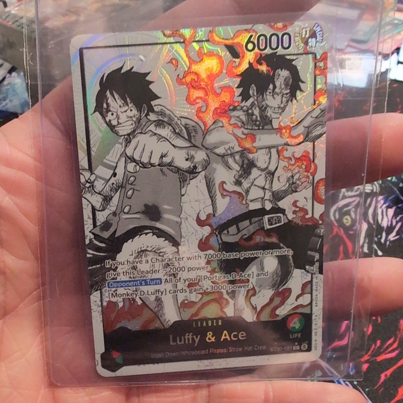 ST30-001 Luffy & Ace leader Alt Art (Parallel) One Piece Card Game ENGLISH Deck