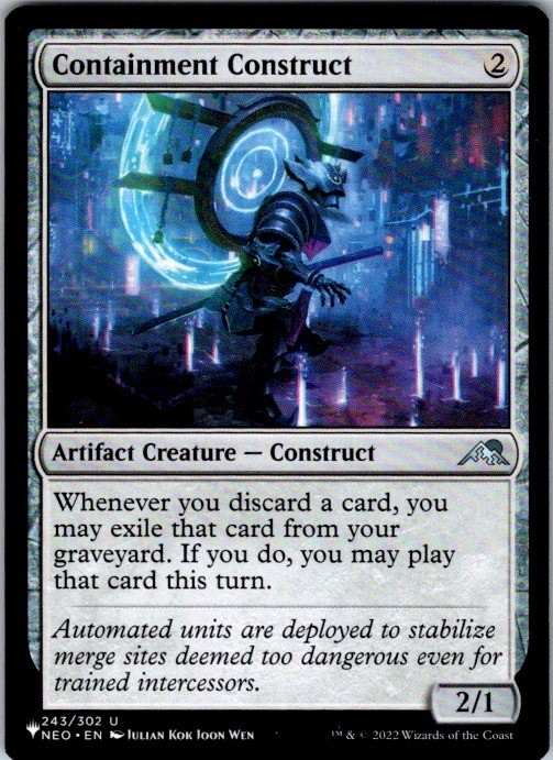 Containment Construct 243/302 Uncommon The List Reprints Magic: The Gathering LP