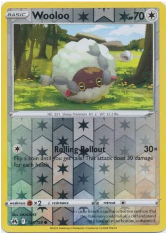 Pokemon – Wooloo – 121/159 – Reverse Holo – Crown Zenith – NM/M – NEW