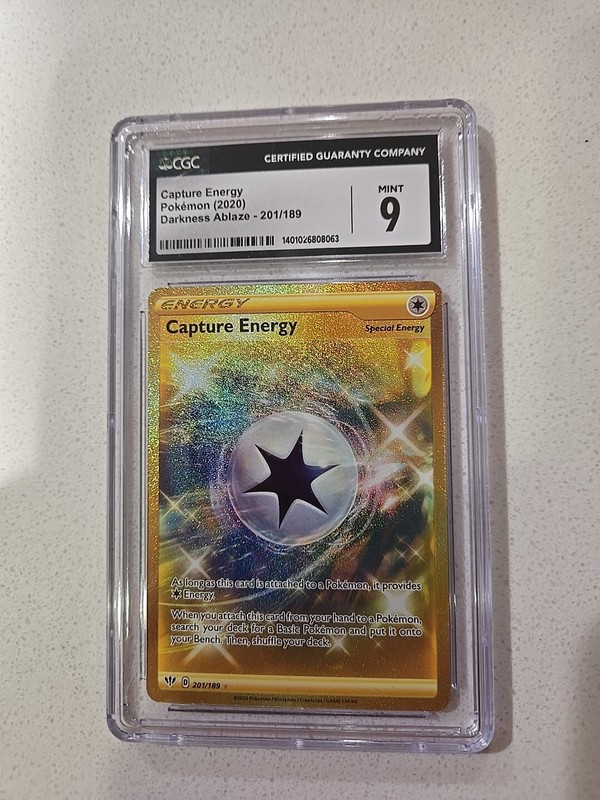Capture Energy 201/189 Darkness Ablaze Secret Rare CGC 9.5 Gem Mint Graded WOW!