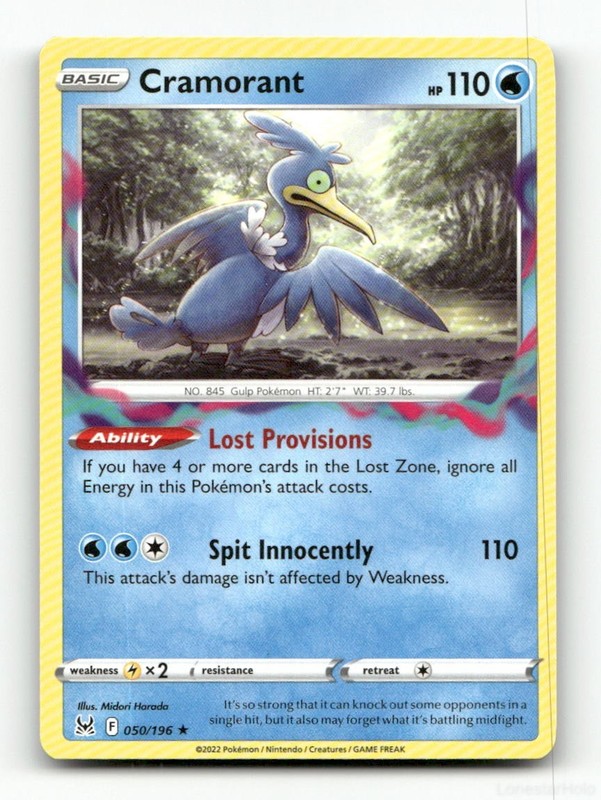 CRAMORANT LOST ORIGIN 050/196 POKEMON NM/M