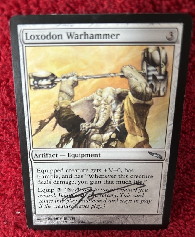 Jeremy Jarvis signed Loxodon Warhammer Mirrodin MTG Magic the Gathering