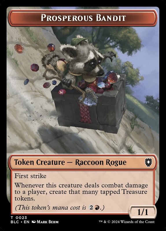 Prosperous Bandit Treasure 0023 – 0029 Double Sided Token Bloomburrow MTG NM
