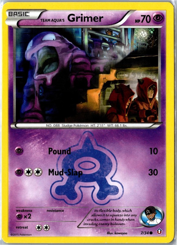 Team Aqua’s Grimer Double Crisis 7/34 2015 Common Lightly Played