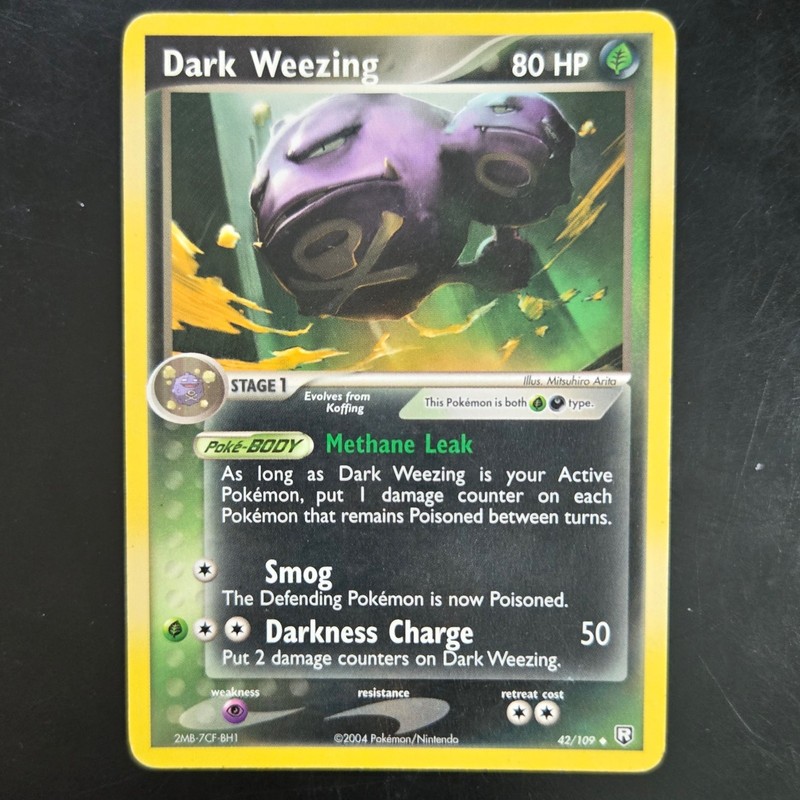 Pokemon Dark Wheezing Team Rocket Returns RR 42/109 Uncommon Grass Stage 1 80 HP