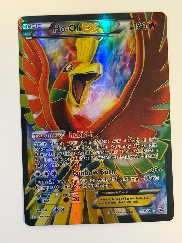 Pokémon Ho-Oh Ex Full Art 119/124 Dragons Exalted Ultra Rare Holo No