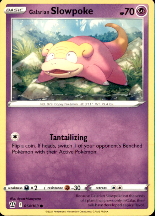 Galarian Slowpoke Common SWSH05: Battle Styles 054/163 NM Ryota Murayama 2021