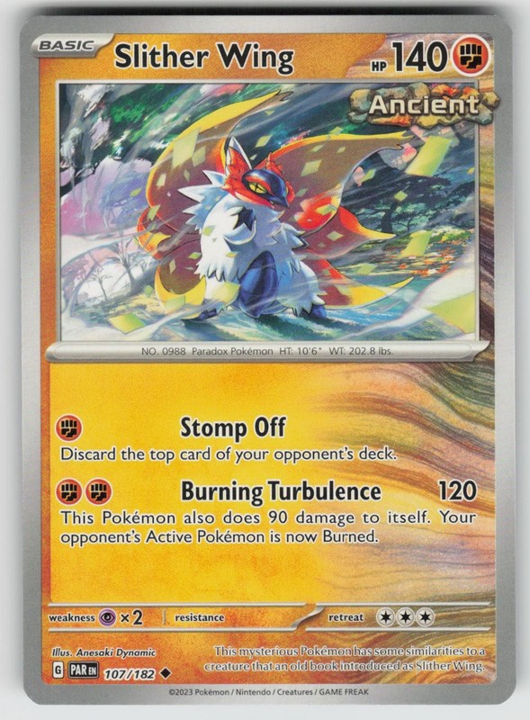Slither Wing 107/182 Uncommon Paradox Rift Pokemon Lightly Played