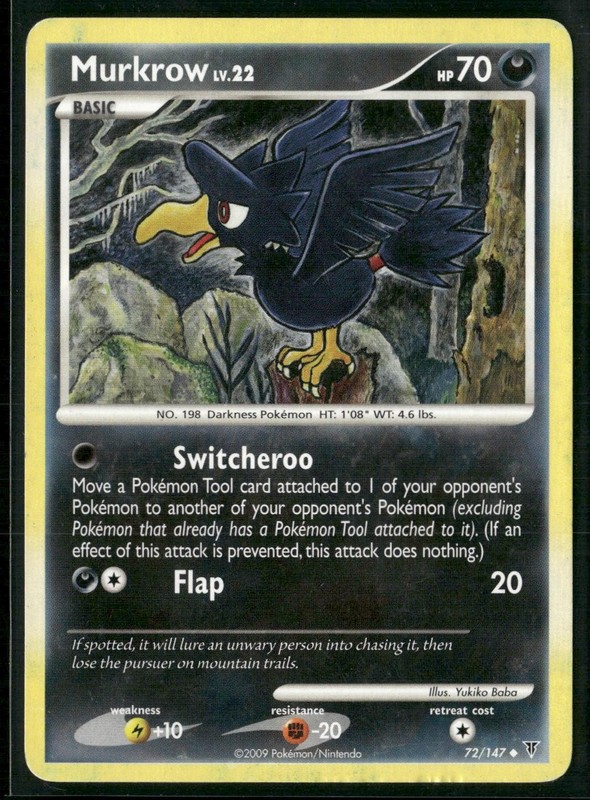 Murkrow 72/147 Uncommon Supreme Victors Pokemon Damaged