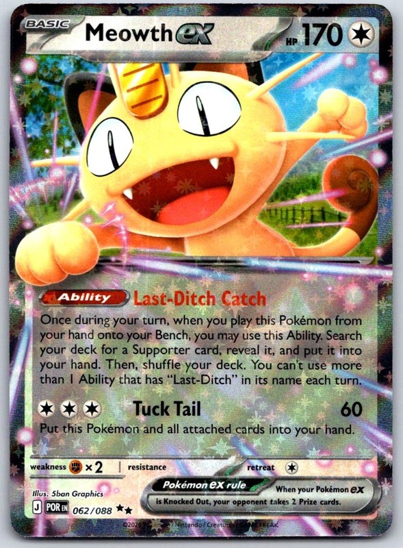 Meowth ex Holo Double Rare ME03: Perfect Order 062/088 NM