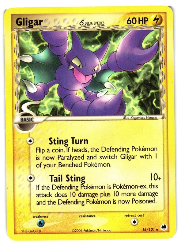 Pokemon TCG Gligar Delta Species 16/101 Dragon Frontiers Regular DMG