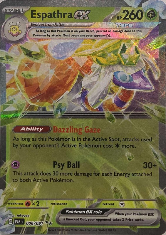 Espathra ex 006/091 Double Rare Paldean Fates Pokemon Holo Near Mint