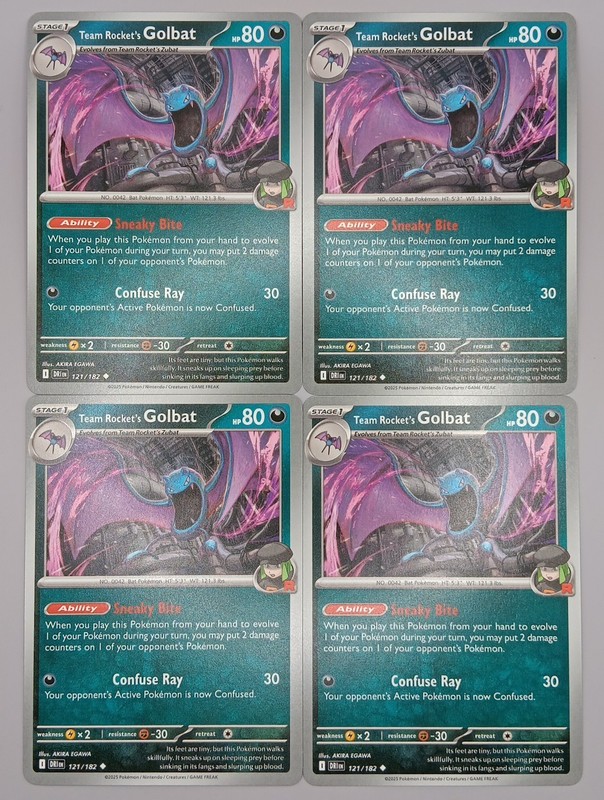 4X Pokemon Playset Destined Rivals – Team Rocket’s Golbat – (DRI) – 121/182