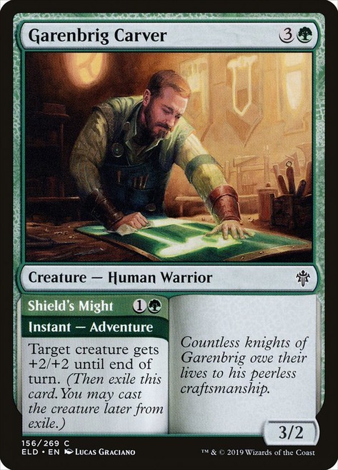 Garenbrig Carver 156 ELD Common MTG Human Warrior Green Instant Lucas Graciano