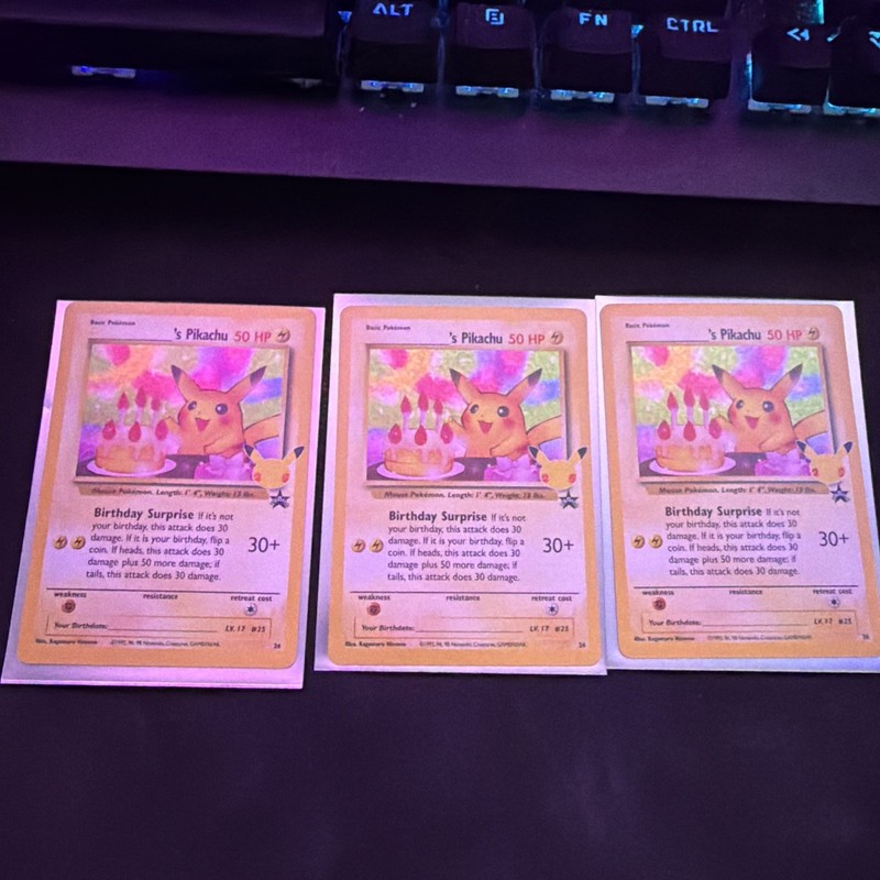 Pokémon TCG Birthday Pikachu #24 Celebrations 25th Anniversary NM/M