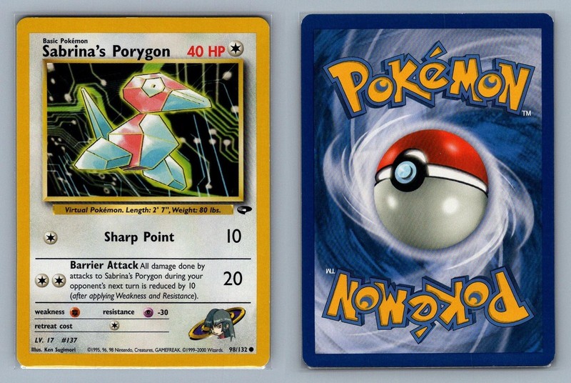 Sabrina’s Porygon #98/132 Gym Challenge Pokemon Card – NM
