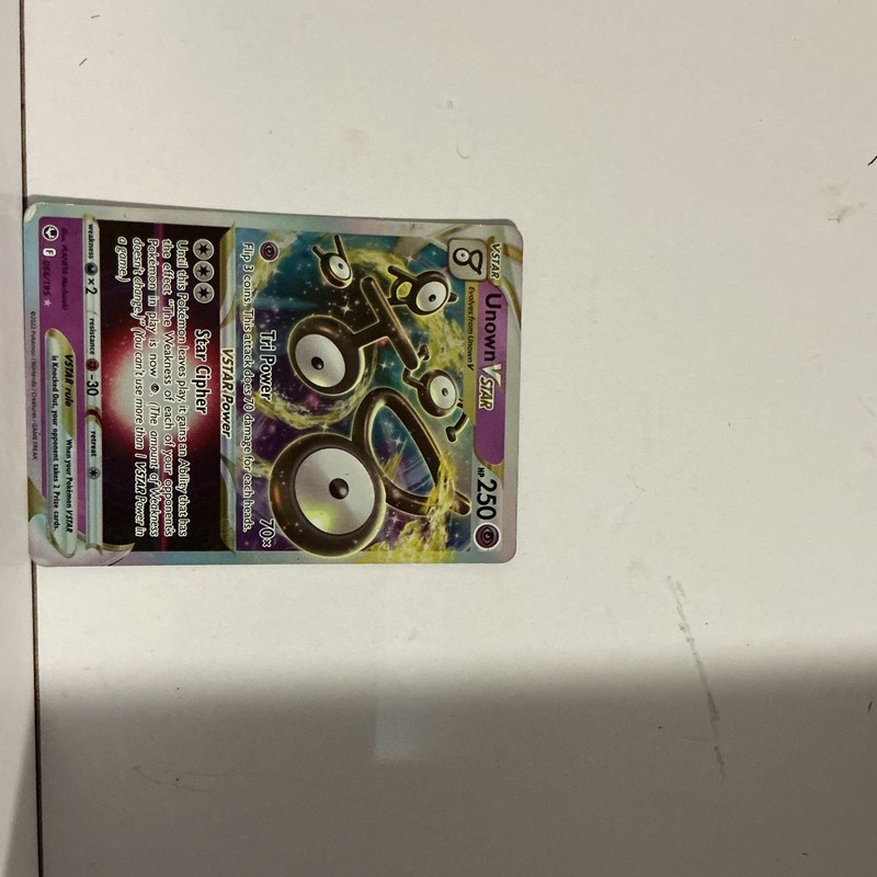 Pokemon Unown VSTAR 066/195 Ultra Rare Holo 250HP English Silver Tempest