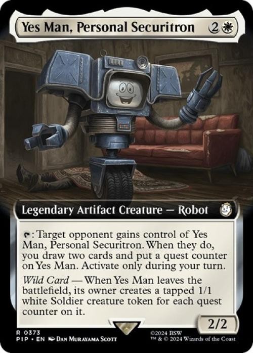 Yes Man, Personal Securitron (Extended Art) -Foil Light Play MTG